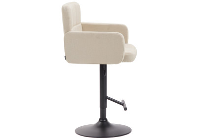 Tabouret de bar Los Angeles, tissu noir et crème