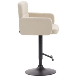 Tabouret de bar Los Angeles, tissu noir crème