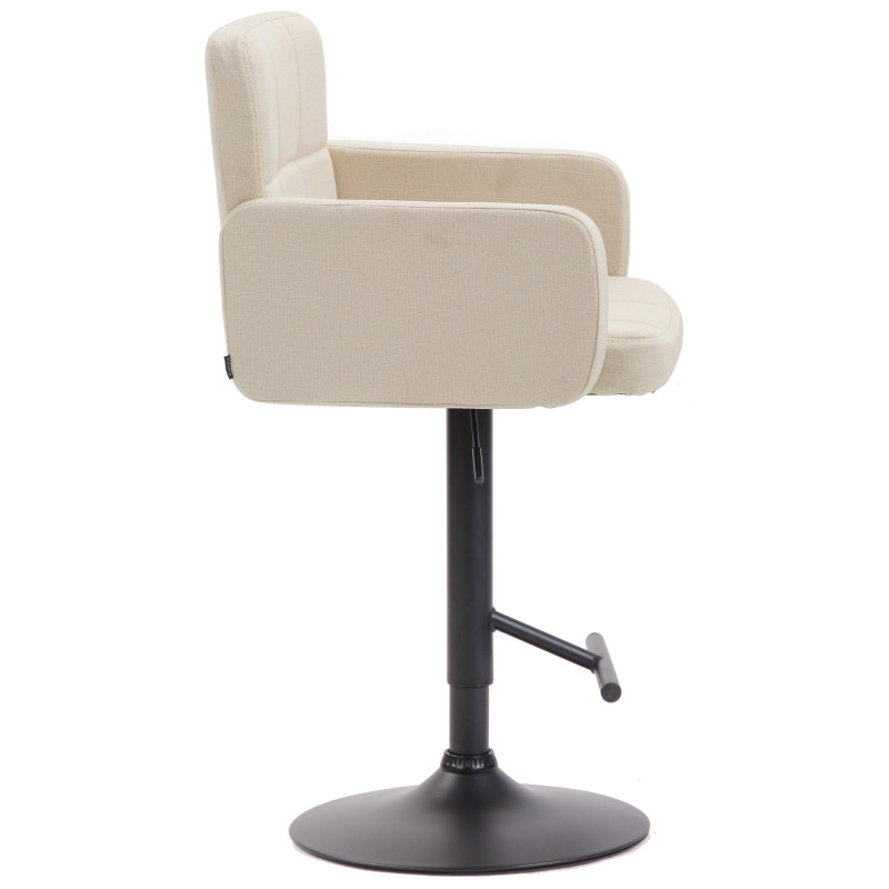 Tabouret de bar Los Angeles, tissu noir crème