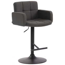 Tabouret de bar Los Angeles, tissu noir gris foncé