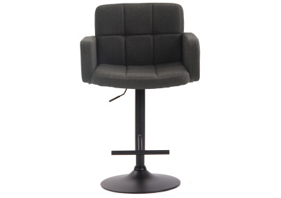 Tabouret de bar Los Angeles, tissu noir/gris foncé