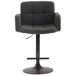 Tabouret de bar Los Angeles, tissu noir/gris foncé