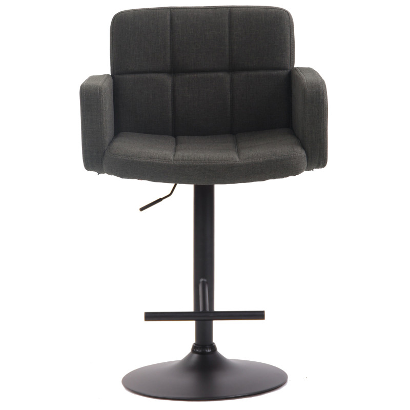 Tabouret de bar Los Angeles, tissu noir/gris foncé