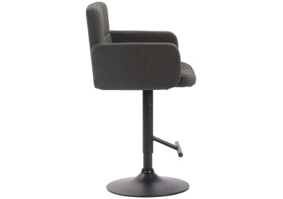 Tabouret de bar Los Angeles, tissu noir/gris foncé