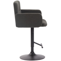 Tabouret de bar Los Angeles, tissu noir/gris foncé