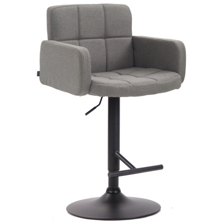 Sgabello da bar Los Angeles, tessuto nero e grigio