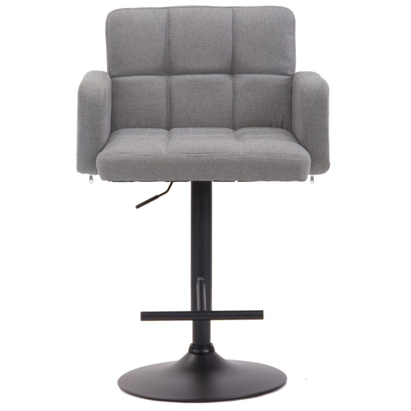 Tabouret de bar Los Angeles, tissu noir et gris