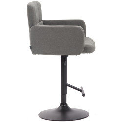 Tabouret de bar Los Angeles, tissu noir gris