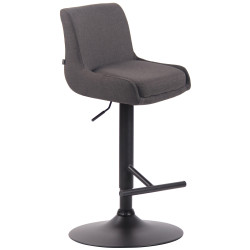 Tabouret de bar Club en tissu noir gris foncé