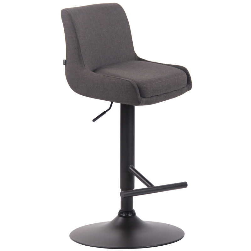 Tabouret de bar Club en tissu noir gris foncé