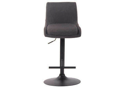 Tabouret de bar Club en tissu noir et gris foncé