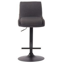 Tabouret de bar Club en tissu noir gris foncé