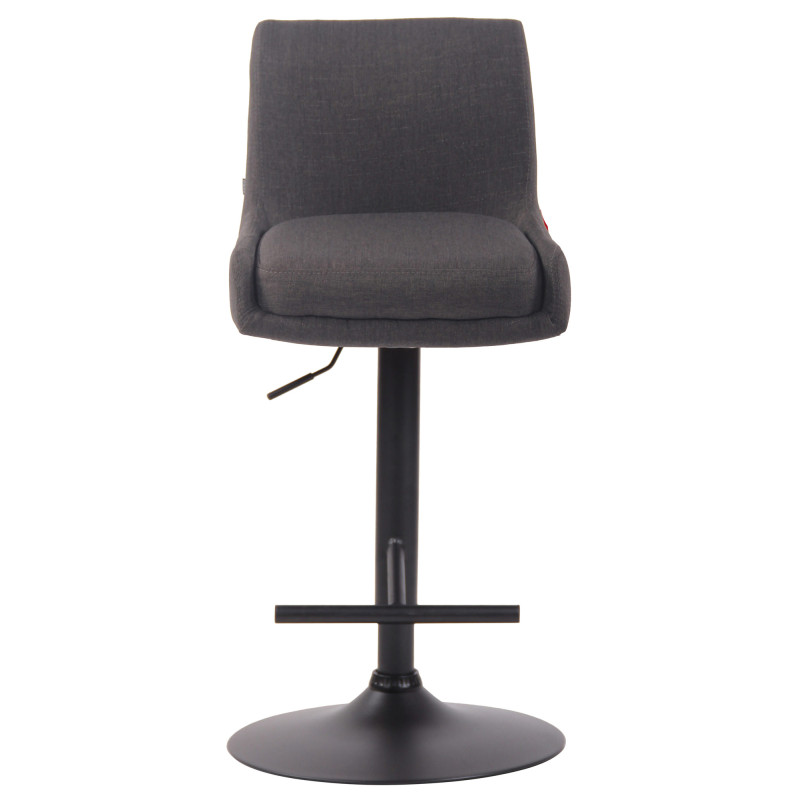 Tabouret de bar Club en tissu noir gris foncé