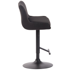 Tabouret de bar Club en tissu noir gris foncé