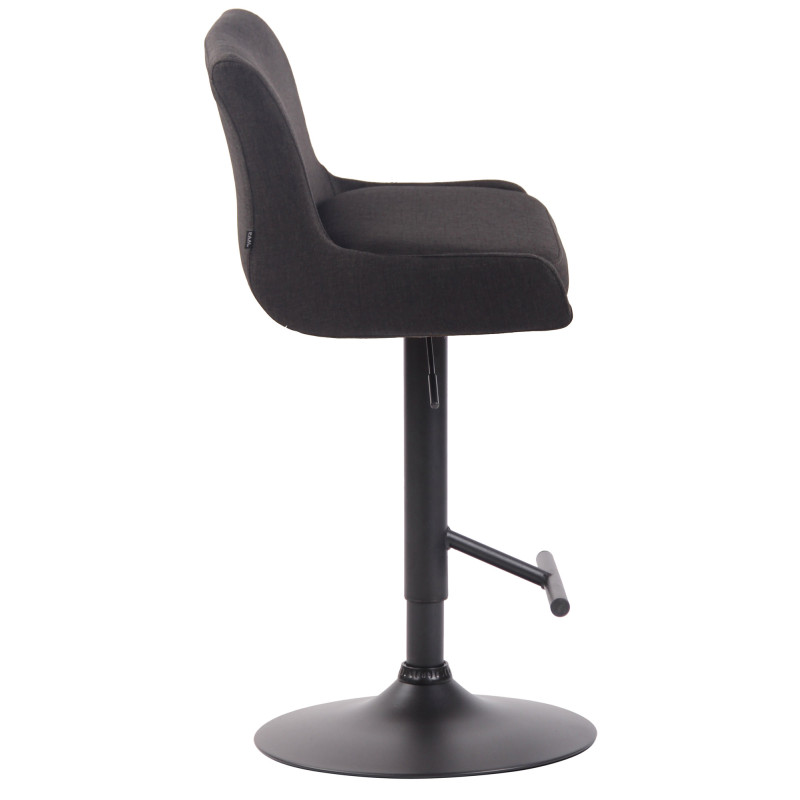 Tabouret de bar Club en tissu noir gris foncé