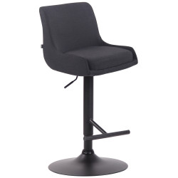 Tabouret de bar Club en tissu noir noir