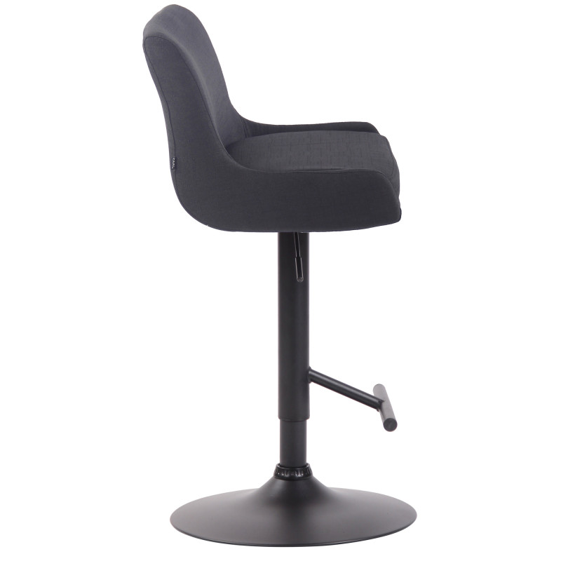 Tabouret de bar Club en tissu noir noir