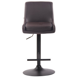 Taburete de bar Club de piel sintética negra y marrón