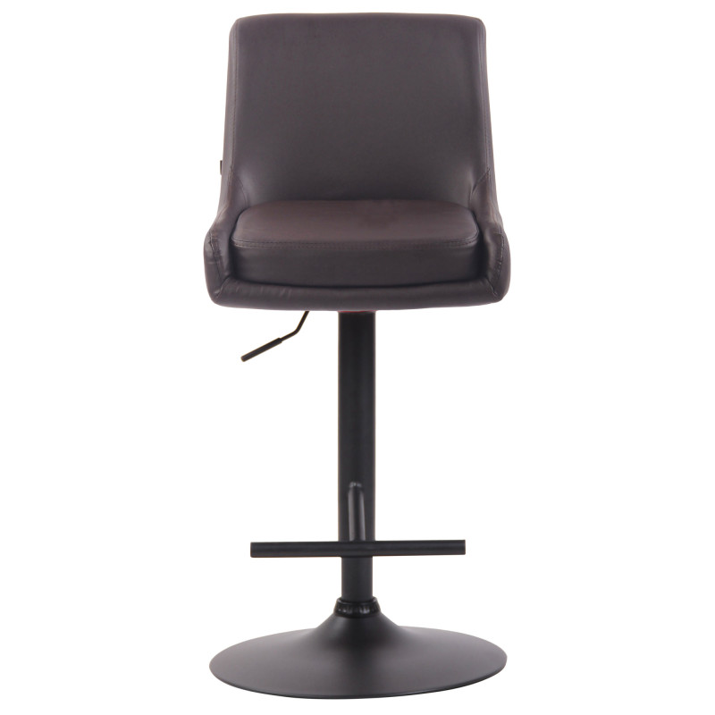 Tabouret de bar Club en similicuir noir brun