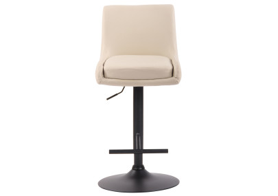 Tabouret de bar Club, similicuir, noir et crème
