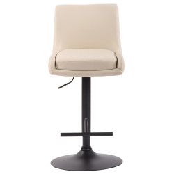 Tabouret de bar Club, similicuir, noir et crème