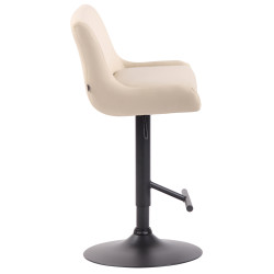 Tabouret de bar Club en similicuir noir crème