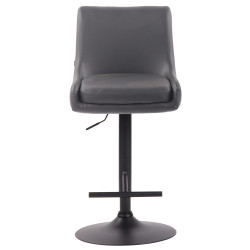 Tabouret de bar Club en similicuir noir gris