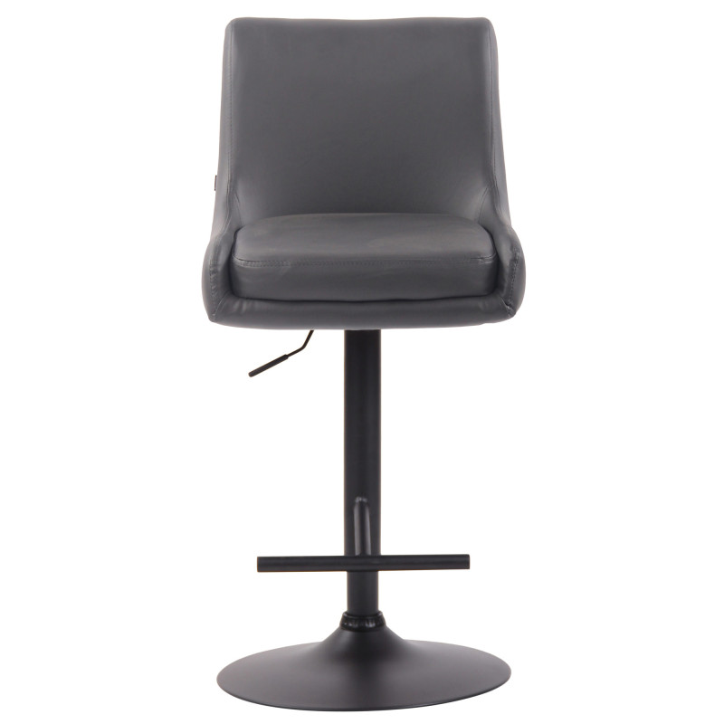 Tabouret de bar Club en similicuir noir et gris