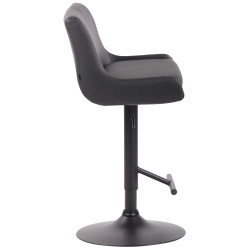 Tabouret de bar Club en similicuir noir gris