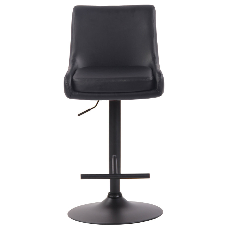 Tabouret de bar Club en similicuir noir noir