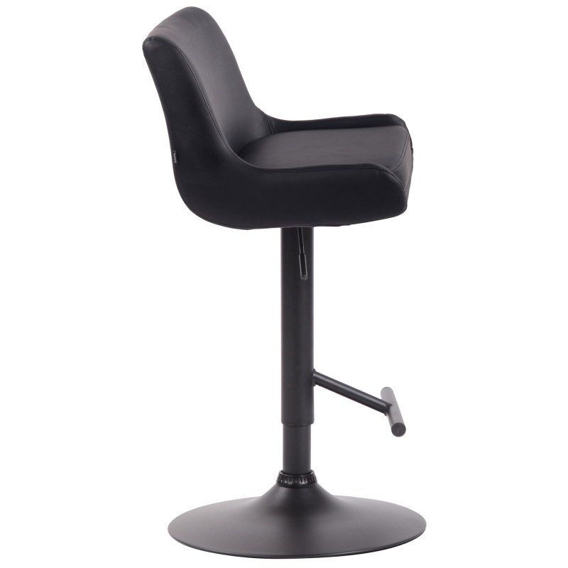 Tabouret de bar Club en similicuir noir noir