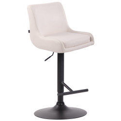Tabouret de bar Club en similicuir noir blanc