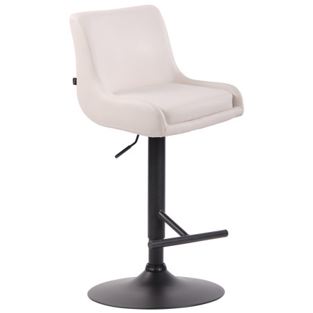 Tabouret de bar Club en similicuir noir blanc