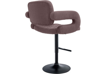 Tabouret de bar Dublin, tissu, noir/marron