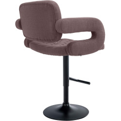 Tabouret de bar Dublin, tissu noir brun