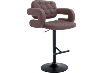 Tabouret de bar Dublin, tissu, noir/marron