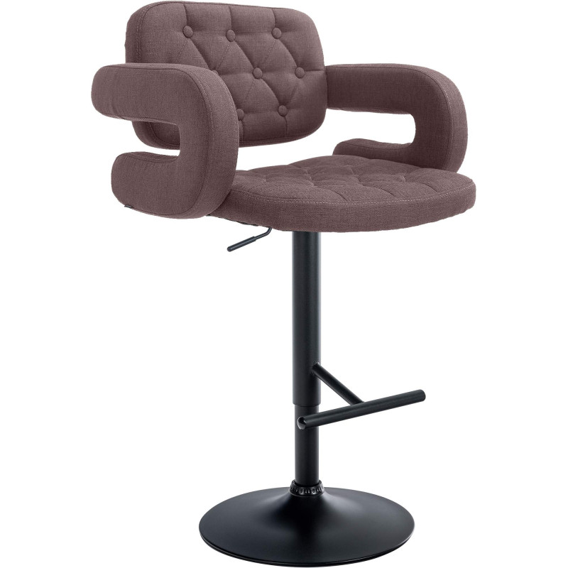 Tabouret de bar Dublin, tissu, noir/marron