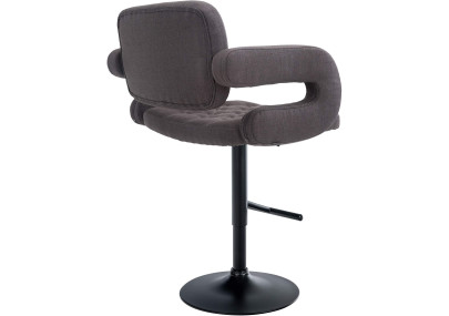 Tabouret de bar Dublin, tissu, noir/gris foncé