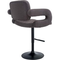Tabouret de bar Dublin, tissu noir gris foncé