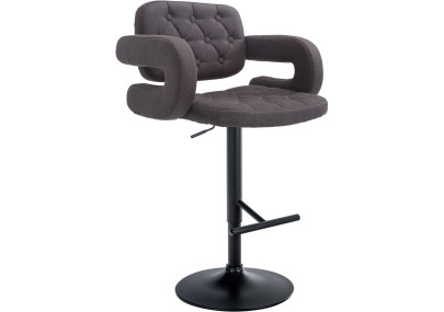 Tabouret de bar Dublin, tissu, noir/gris foncé