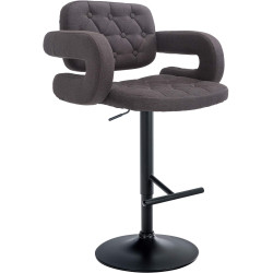 Tabouret de bar Dublin, tissu noir gris foncé