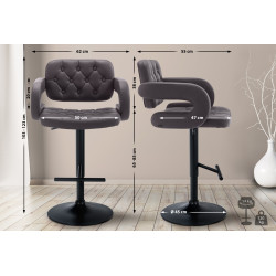 Taburete de bar Dublín, negro/marrón