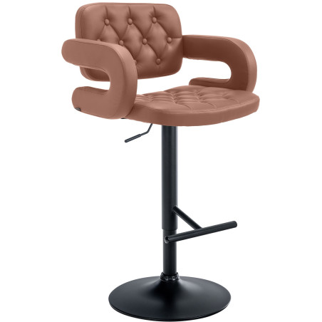 Tabouret de bar Dublin, noir Cognac