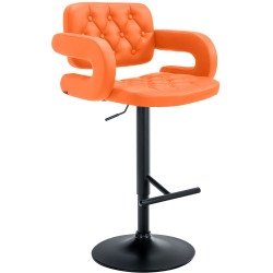 Taburete de bar Dublín, negro y naranja