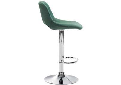 Lot de 2 tabourets de bar Camden en velours, chrome et vert