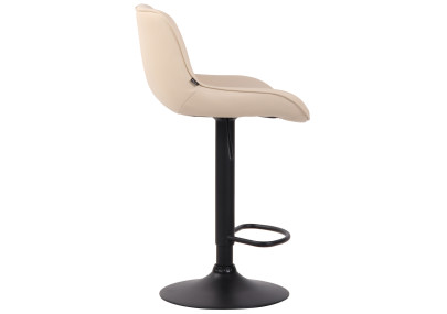 Tabouret de bar Lentini, similicuir, noir et crème