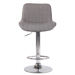 Tabouret de bar Lentini, tissu, chrome gris