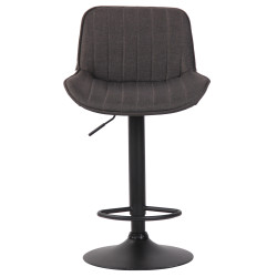 Tabouret de bar Lentini, tissu noir gris foncé