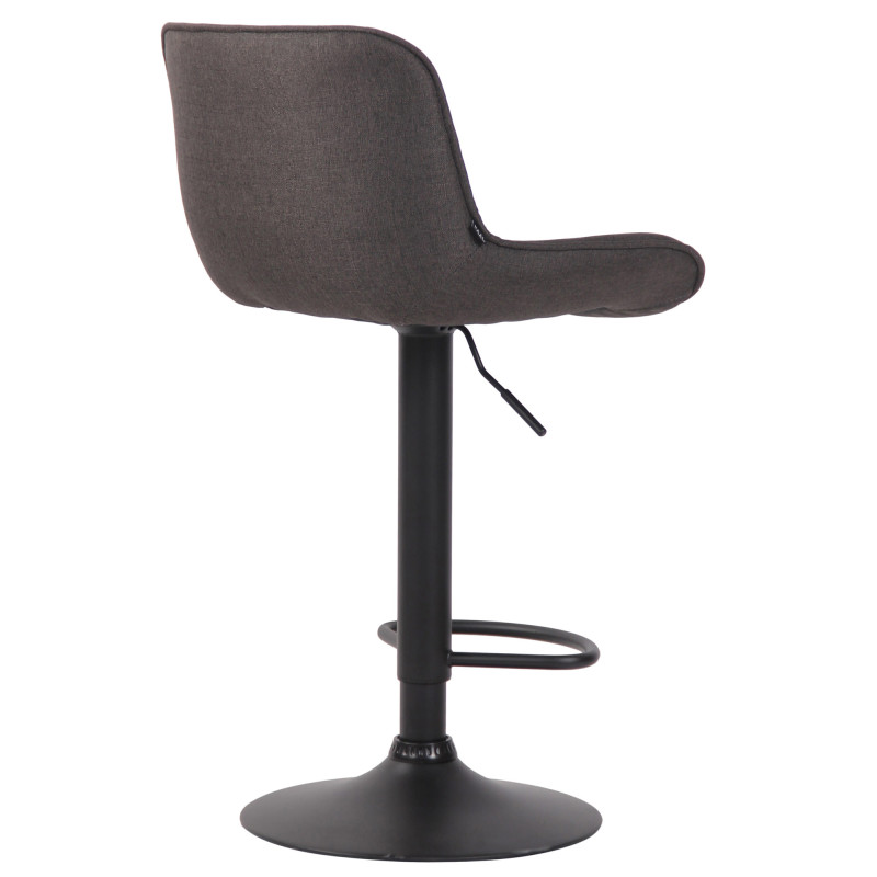 Tabouret de bar Lentini, tissu noir/gris foncé