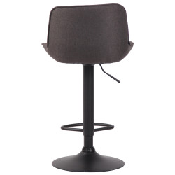 Tabouret de bar Lentini, tissu noir/gris foncé